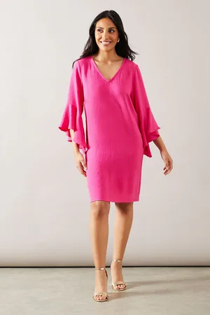 wallis Womens Petite Woven Ruffle Sleeve Smock Dress - - Size 16 UK