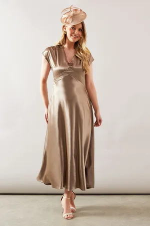 wallis Womens Satin Seam Detail Maxi Dress - - Size 10 UK
