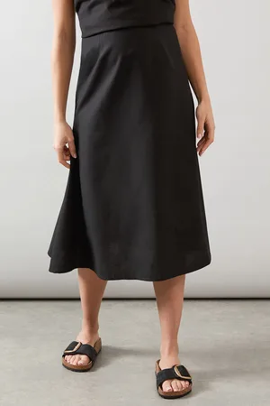 wallis Womens Linen Midi Skirt - - Size 10 UK