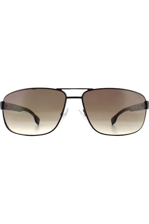 HUGO BOSS Rectangle Mens Matte Gradient Sunglasses Metal - One Size