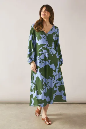 wallis Womens Floral Jersey Ruched Relaxed Smock Dress - Viscose - Size 20 UK
