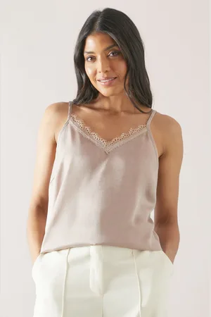 wallis Womens Lace Trim Satin Cami Top - - Size 16 UK