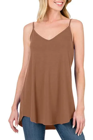 Azura Exchange Womens Spaghetti Strap V-Neck Flowy Tunic Tank Top - Size Small
