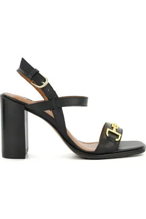 Dune Womens Ladies Junior - Block Heel Snaffle Trim Sandals - Leather - Size UK 7
