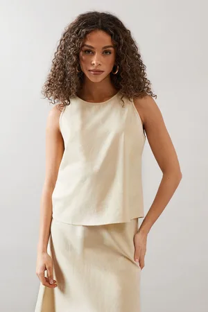 wallis Womens Button Back Linen Top - - Size 20 UK