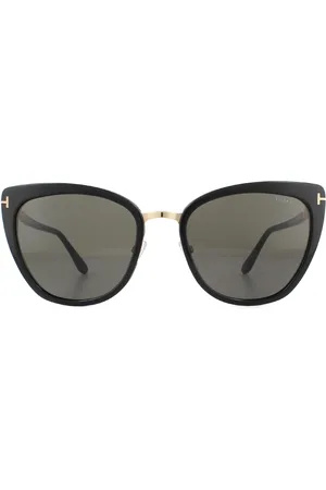 Tom Ford Womens Sunglasses Simona FT0717 01A Shiny Black Rose Gold Smoke Grey - Metal - One Size