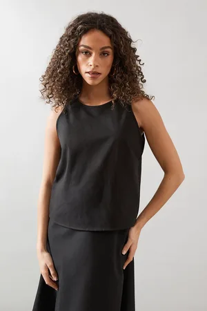 wallis Womens Button Back Linen Top - - Size 10 UK