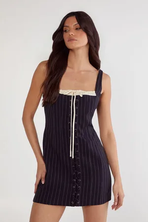 NASTY GAL Womens Tailored Contrast Bust Corset Dress - Viscose - Size 4 UK