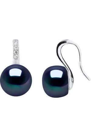 Diadema Womens Earrings Hooks Freshwater Pearls 9-10 mm Buttons Jewelry 925 Silver - One Size