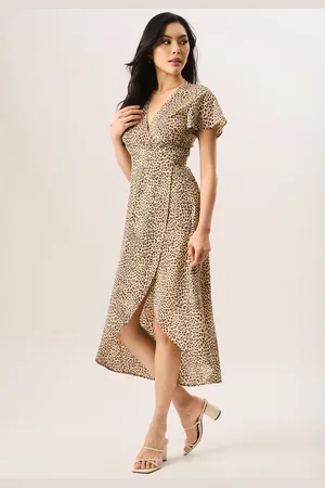 Gini London Womens Animal Printed Wrap Midi Dress - - Size 10 UK