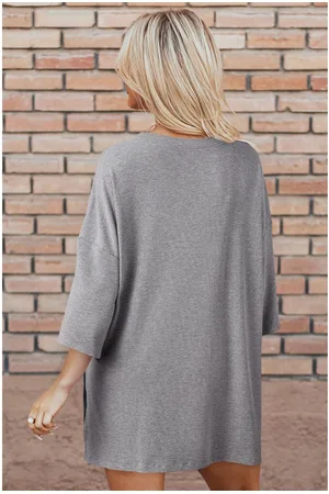 Azura Exchange Womens Solid Color Loose Tunic Top and Slim Shorts Set Viscose - Size Large