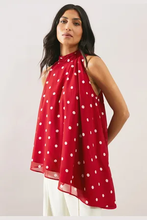 wallis Womens Spot Asymmetric Top - - Size 20 UK