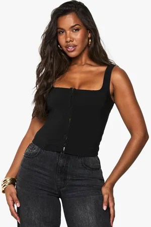 Boohoo Womens Hook And Eye Corset Top - viscose - Size 6 UK