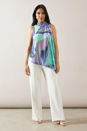 wallis Womens Petite Ombre Asymmetric Top - - Size 10 UK