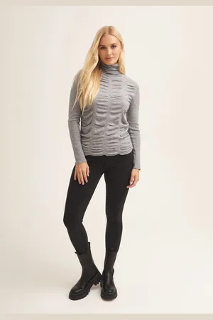 Gini London Womens Fine Knit Textured High Neck Top - - Size Small/Medium