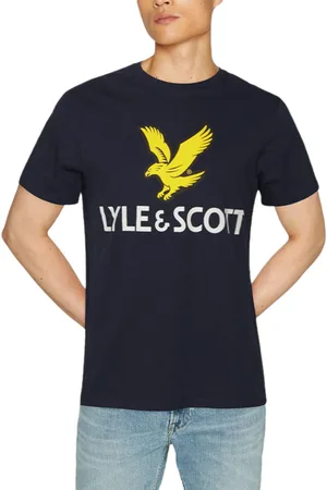 Lyle & Scott Mens Graphic T Shirts Short Sleeve Glitch Printed Summer Cotton Tee - - Size 2XL