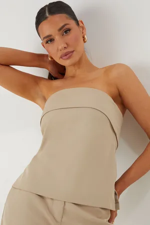 MissPap Womens Tailored Bandeau Split Side Top - - Size 6 UK