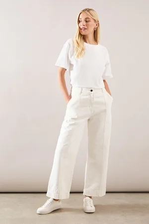 wallis Womens Petite Seam Detail Wide Leg Jean - Cotton - Size 20 UK