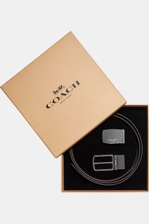 Coach Mens Mod Plaque/Harness CTSR Belt Box Lthr - Leather - One Size