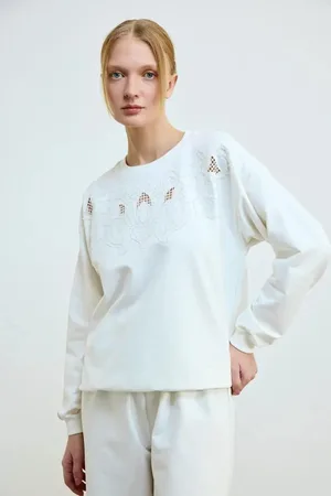 Gusto Womens Embroidered Cotton Sweatshirt - - Size UK 20-22 (Womens)