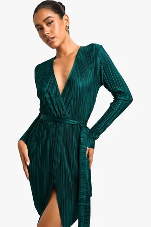 Boohoo Womens Plisse Wrap Mini Dress - - Size 8 UK