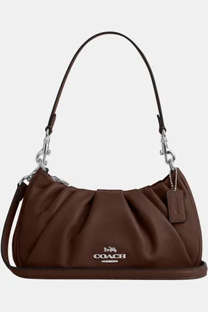 Coach Womens Teri Shoulder Bag in Smooth Leather with Ruching - - One Size