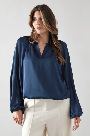 wallis Womens Crinkle Satin Balloon Sleeve Blouse - - Size 12 UK