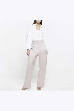 River Island Womens Utility Trousers Satin Viscose - Size 8 UK