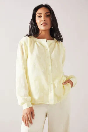 wallis Womens Petite Jacquard Button Through Blouse - - Size 12 UK