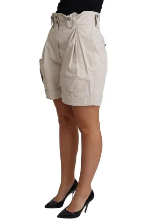 Dolce & Gabbana WoMens Cotton Pleated High Waist Casual Shorts - Size EU 40 (Womens)