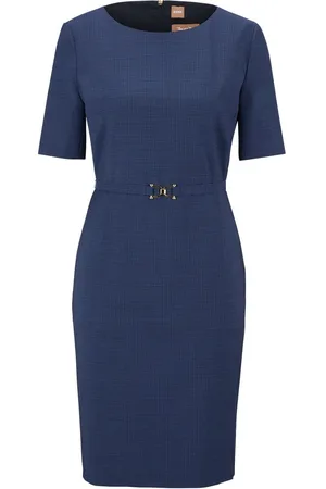 HUGO BOSS Womens Daleah Dress in Wool - Size 10 UK