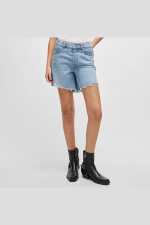 HUGO BOSS Womens Gealea Regular-Fit Denim Shorts in - Size 28 inch