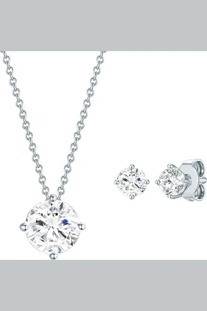 Rafaela Donata Womens Set (necklace + stud earring) sterling embellished with swarovski crystals white - One Size