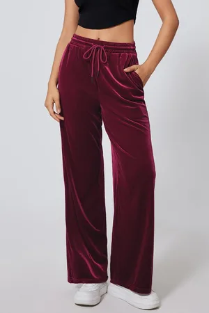 Azura Exchange Womens Solid Drawstring Waist Wide Leg Pants - Size Medium