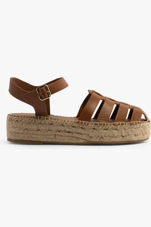 Tommy Hilfiger AUTHENTIC LEATHER Womens Espadrilles Cognac - Size UK 6