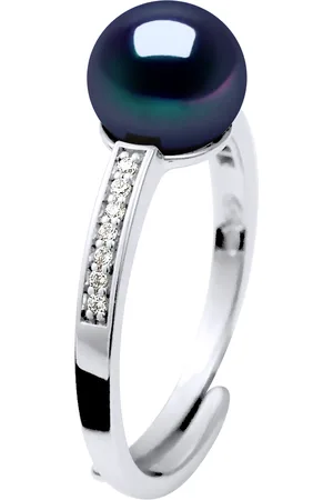 Diadema Womens - Ring - Real Freshwater Pearls - Tahitian Style Silver - One Size