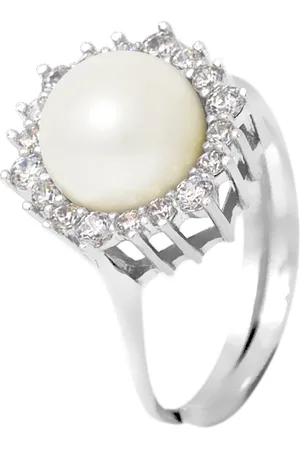 Diadema Womens - Massive Ring with Freshwater Pearl - Pure White Collection Sterling - One Size