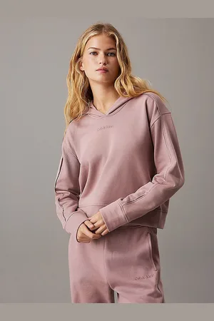 Calvin Klein TONAL LOGO LOUNGE Womens Hoodie Sand Trap - - Size Small