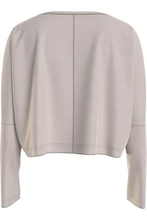 Tommy Hilfiger LONG SLEEVE T-SHIRT GOLD EMBR. Womens T-Shirts Cashmere Creme - - Size Large
