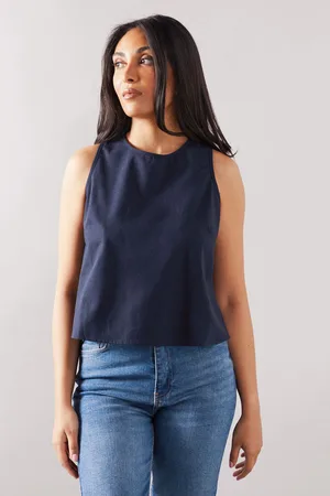 wallis Womens Petite Button Back Linen Top - - Size 10 UK