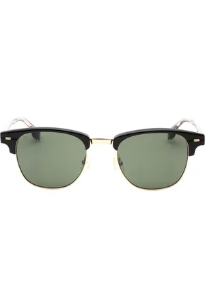 HUGO BOSS Mens Green Lens Black Detail Sunglasses - One Size