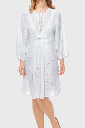Elle Womens Jane Embroidery Anglaise Beach Dress in - Size Large