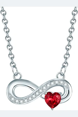 Rafaela Donata Womens Necklace with pendant sterling zirconia white red - Size 40cm