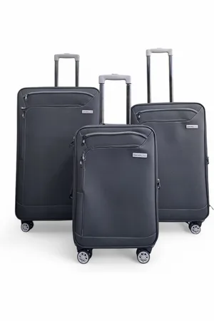 Infinity Unisex Lightweight Soft Shell 8 Wheels Luggage Cabin Holiday Suitcase - Size Medium