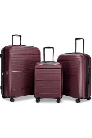 Infinity Unisex Expandable Hard Shell PP 8 Wheel Luggage Travel Cabin Holiday Bags Suitcase Set - Size Large