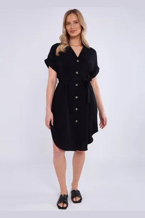 Gini London Womens Utility Belted Oversized Viscose Shirt Dress - Size Medium/Large