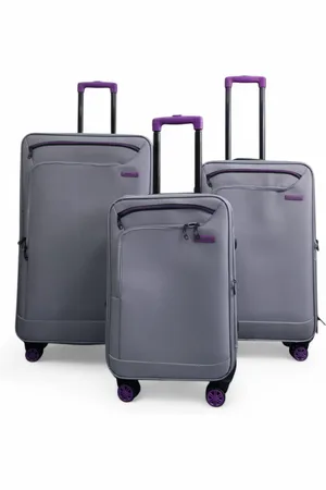 Infinity Unisex Lightweight Soft Shell 8 Wheels Luggage Cabin Holiday Suitcase - Size Medium