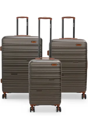 Infinity Unisex Expandable Coffee Hard Shell ABS 8 Wheel Suitcase Robust Travel Case Holiday Luggage - Size Large