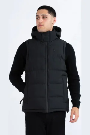 Luke 1977 Mens Vienna Quilted Hooded Gilet in - Size Medium