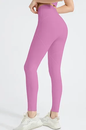 Azura Exchange Womens Phalaenopsis Exposed Seam Textured Cross Waist Gym Leggings - Polyamide - Size Small
